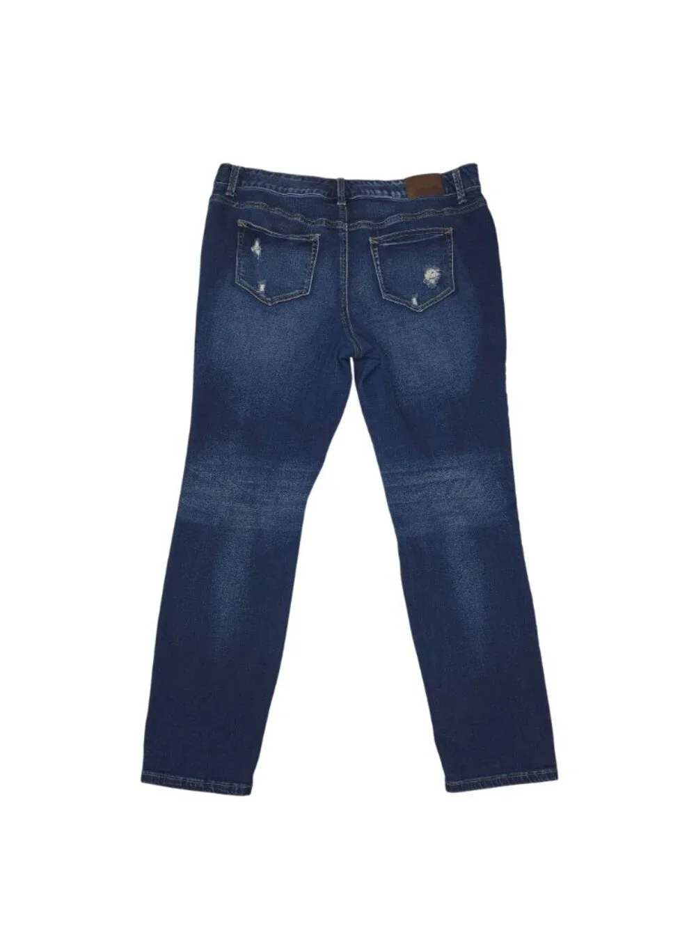 Maurices Distressed Dark Wash Straight-Leg Jeans Size 16 Regular Womens